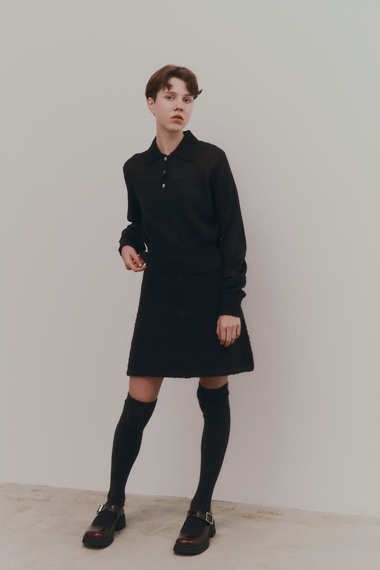 ブークレミニスカート（ブラック） | MACHATT ONLINE STORE