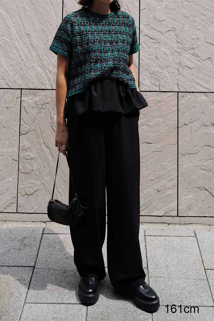 ペプラムパンツ（ブラック） | MACHATT ONLINE STORE