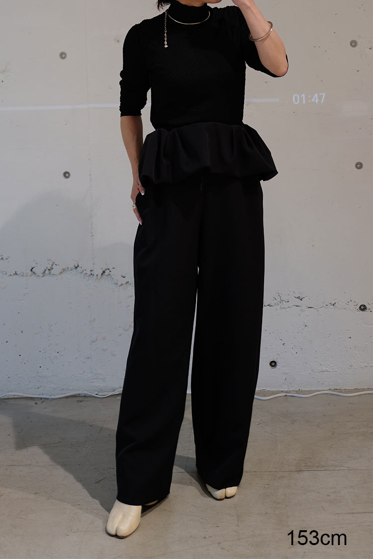 ペプラムパンツ（ブラック） | MACHATT ONLINE STORE