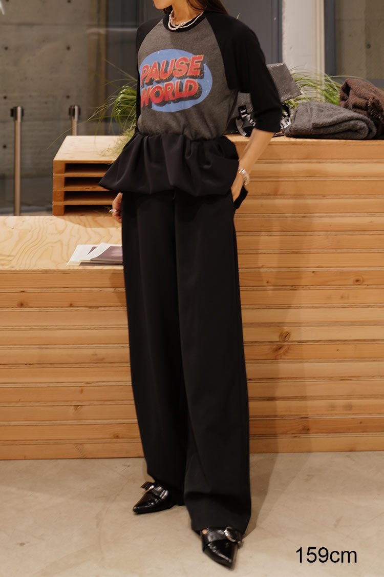 ペプラムパンツ（ブラック） | MACHATT ONLINE STORE