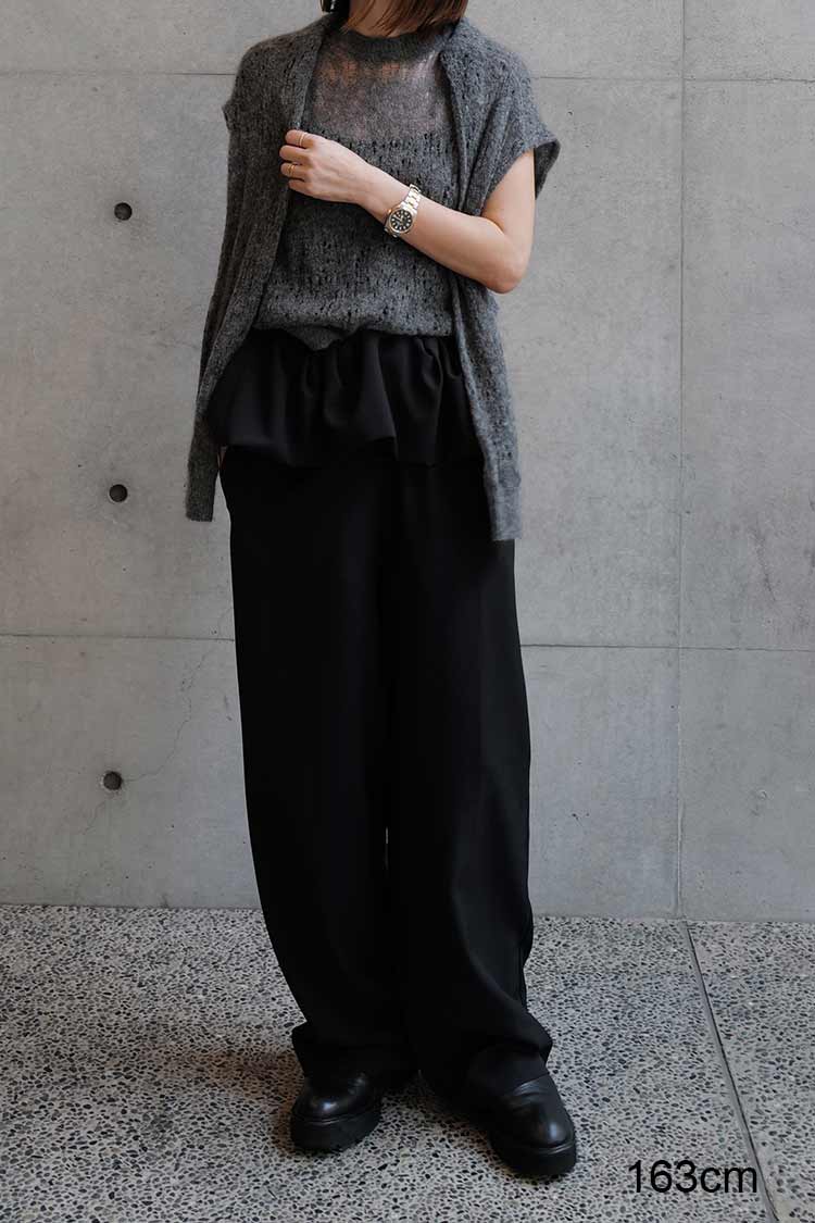 ペプラムパンツ（ブラック） | MACHATT ONLINE STORE