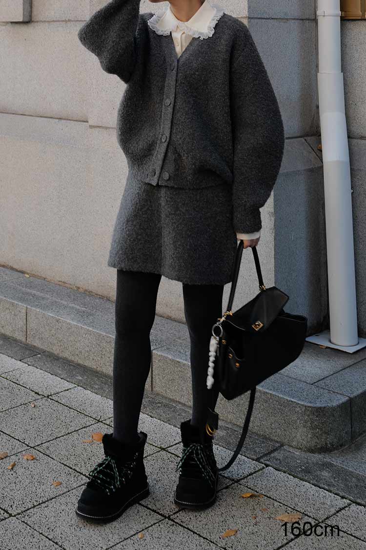 【最終価格】machattマチャット ブークレカーディガン（グレー） ブークレカーディガン（グレー） | MACHATT ONLINE STORE