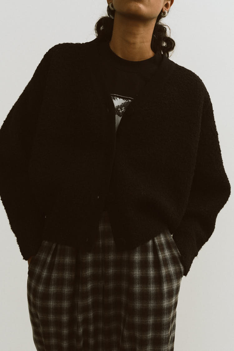 MACHATT マチャット ブークレニット カーディガン ブラック ブークレカーディガン（ブラック） | MACHATT ONLINE STORE