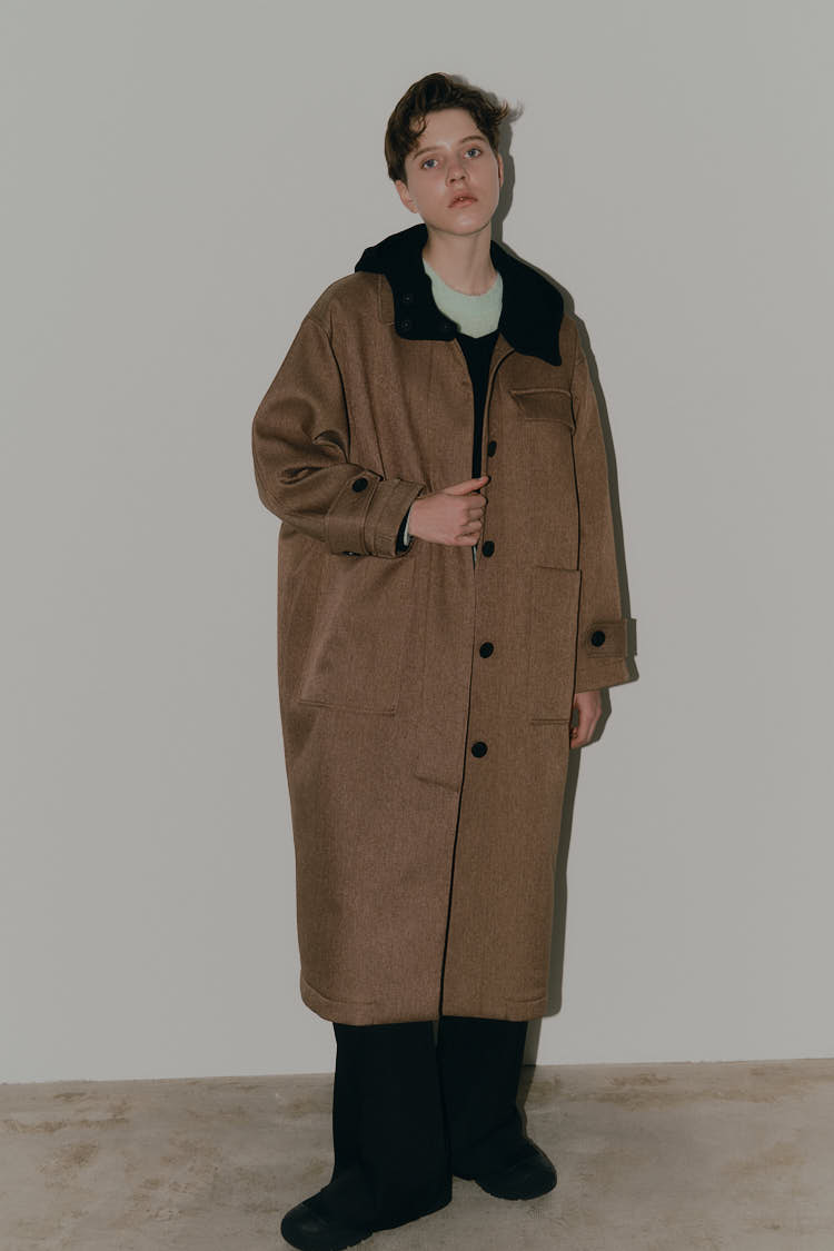 ボンディングオーバーコート（ブラウン） | MACHATT ONLINE STORE