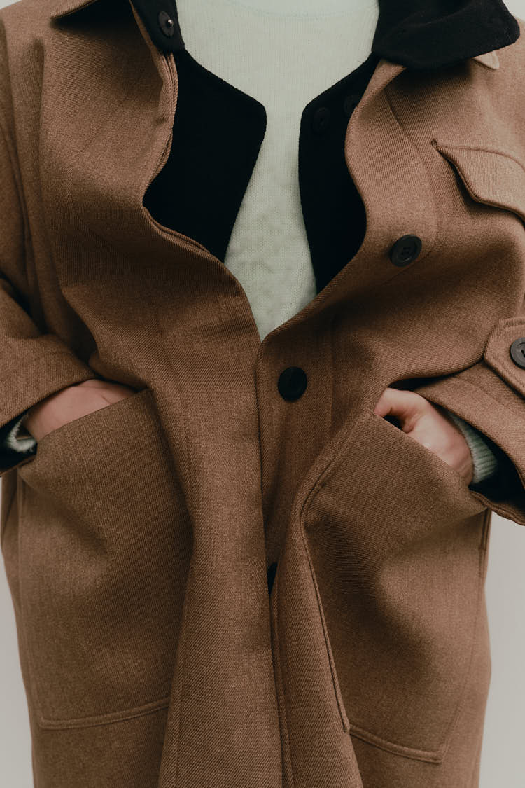 ボンディングオーバーコート（ブラウン） | MACHATT ONLINE STORE