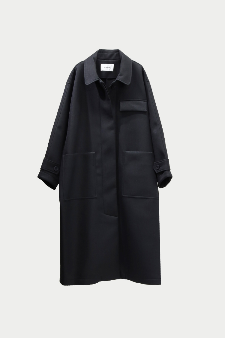 ボンディングオーバーコート（ブラック） | MACHATT ONLINE STORE