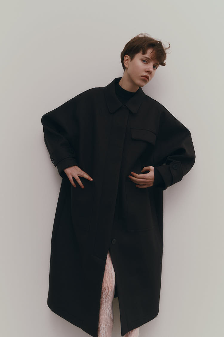 ボンディングオーバーコート（ブラック） | MACHATT ONLINE STORE