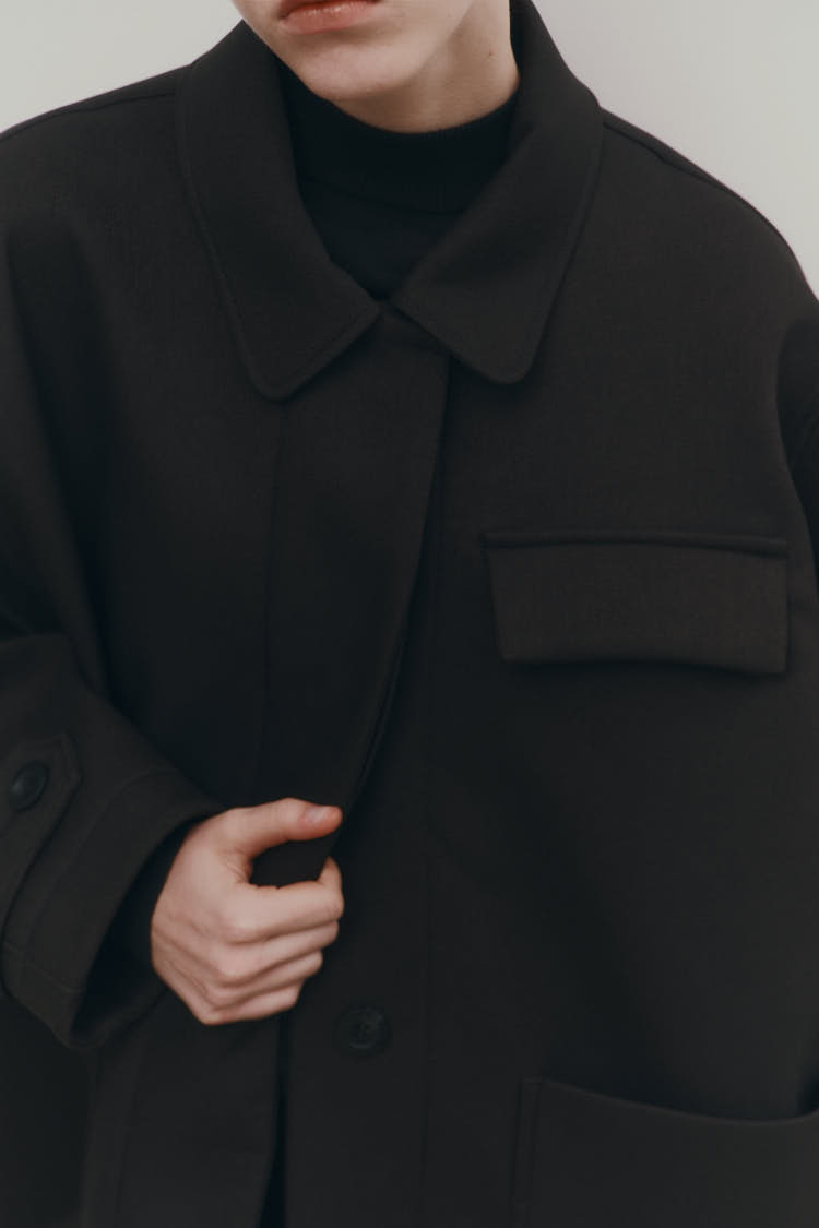 ボンディングオーバーコート（ブラック） | MACHATT ONLINE STORE