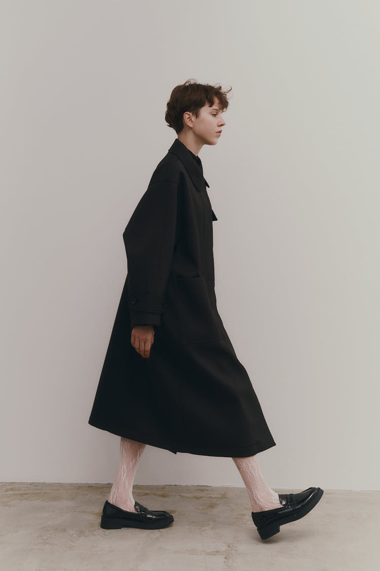 ボンディングオーバーコート（ブラック） | MACHATT ONLINE STORE