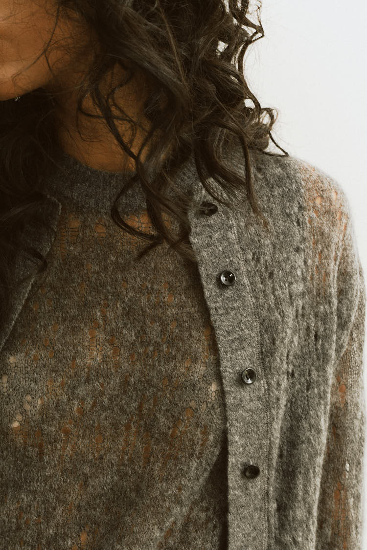 クラッシュモヘアウールカーディガン（グレー） | MACHATT ONLINE STORE