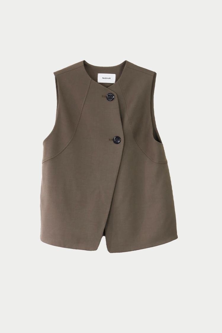 新品！！マチャット　machattエコレザーベスト　ブラウン MACHATT マチャット 新品タグ付 エコレザーベスト（ブラウン）ジレ