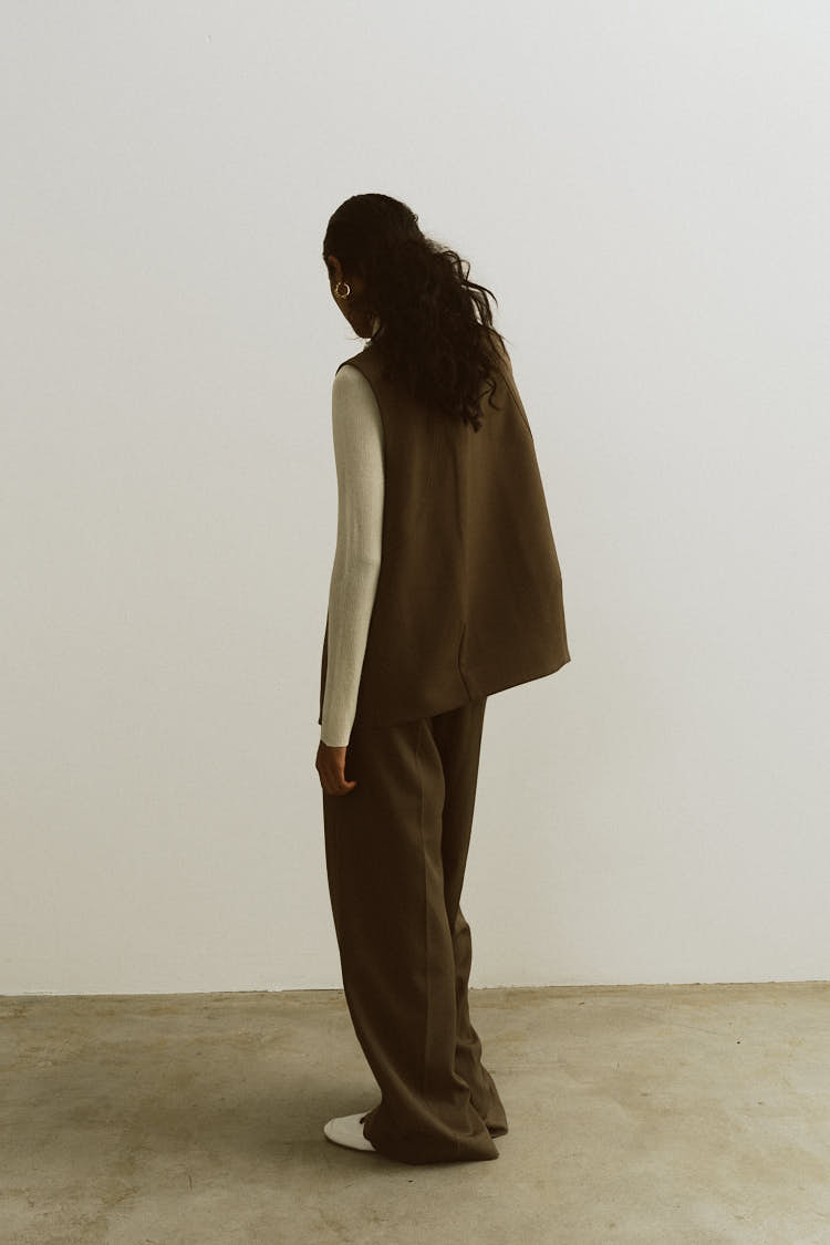 新品！！マチャット　machattエコレザーベスト　ブラウン エコレザーリボンベスト（ブラウン） | MACHATT ONLINE STORE