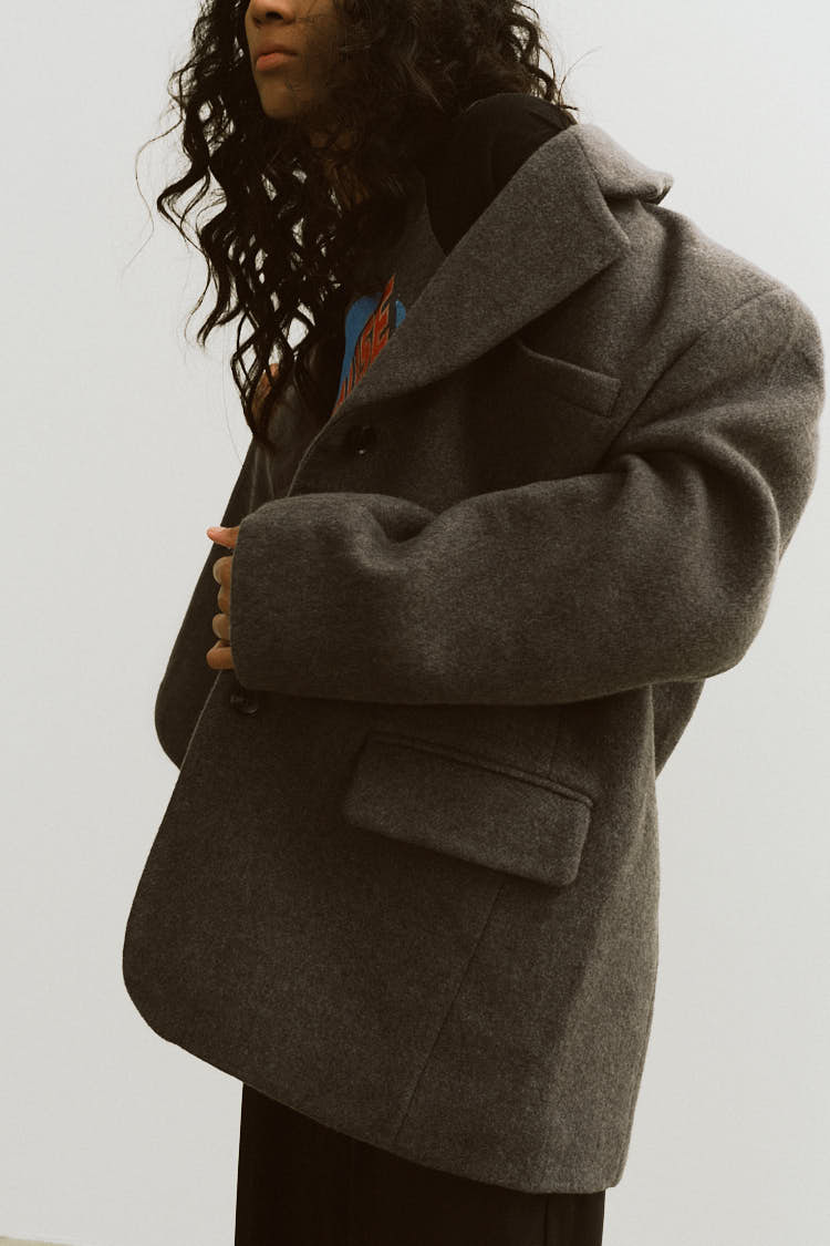 ウールテーラードジャケット（グレー） | MACHATT ONLINE STORE