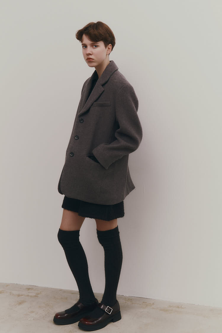 グレー テーラードジャケット アウトレット】【夏向け】麻調グレー テーラードジャケット