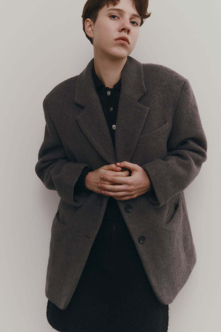 ウールテーラードジャケット（グレー） | MACHATT ONLINE STORE