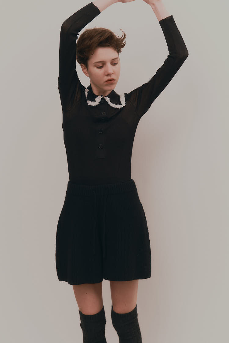 ラムズウールショートパンツ（ブラック） | MACHATT ONLINE STORE