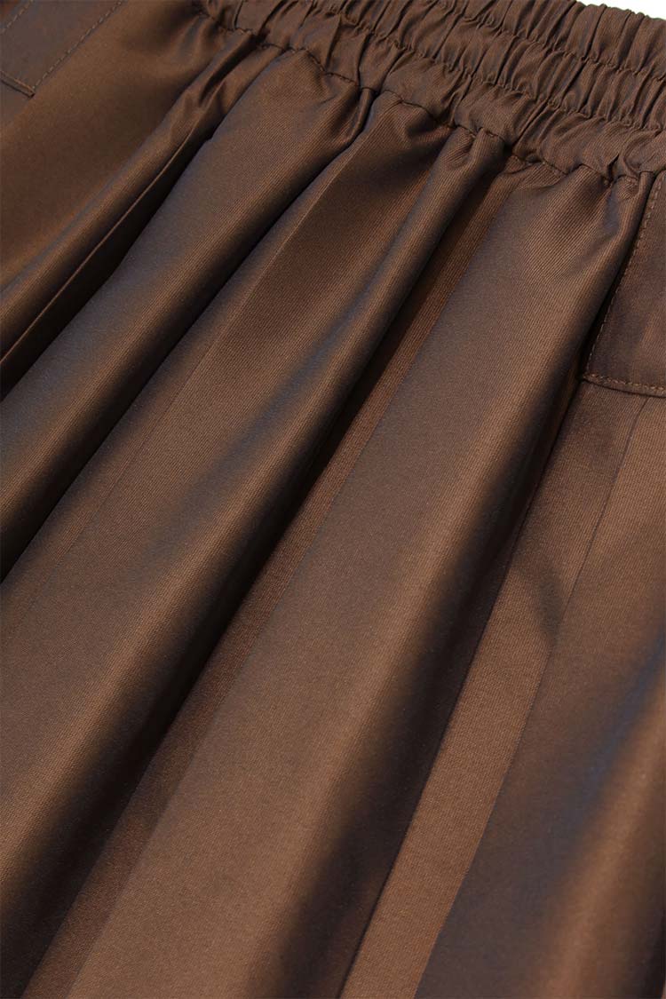 タフタプリーツスカート（ブラウン） | MACHATT ONLINE STORE