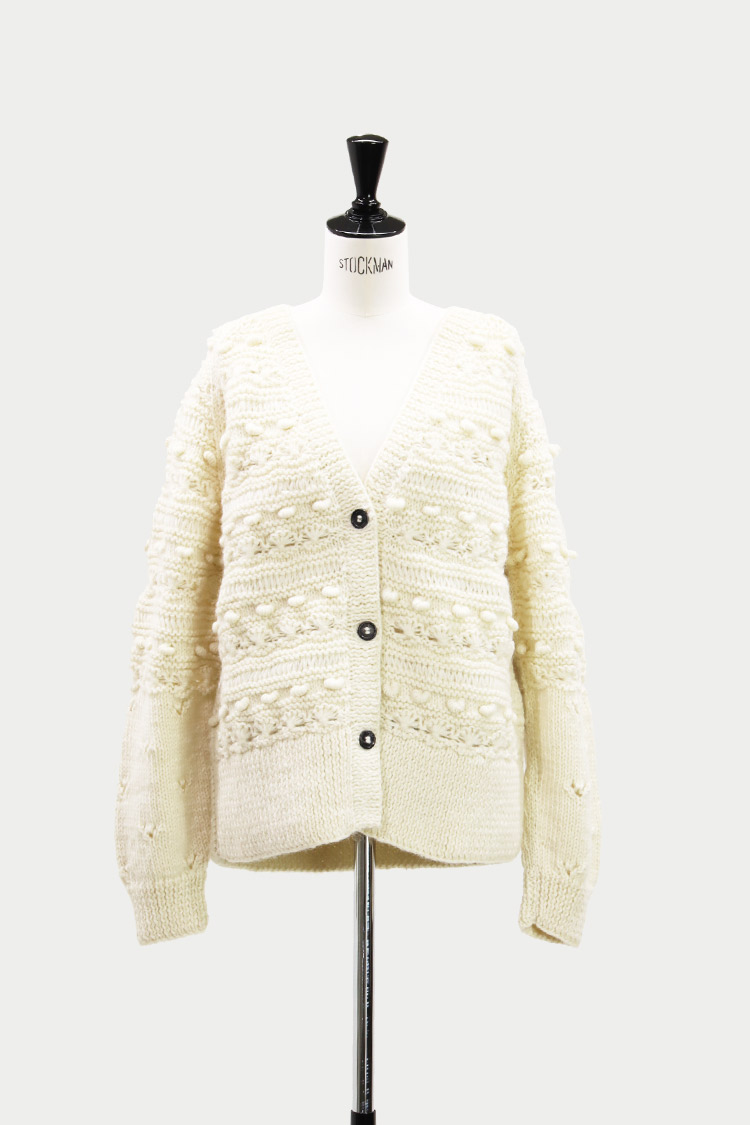 一度短時間着 MACHATT♡ウールハンドニットカーディガン グレー ウール