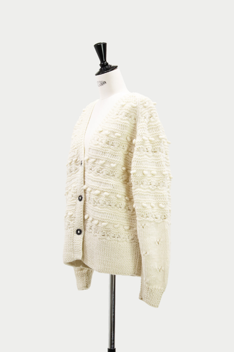 ウールハンドニットカーディガン（アイボリー） | MACHATT ONLINE STORE