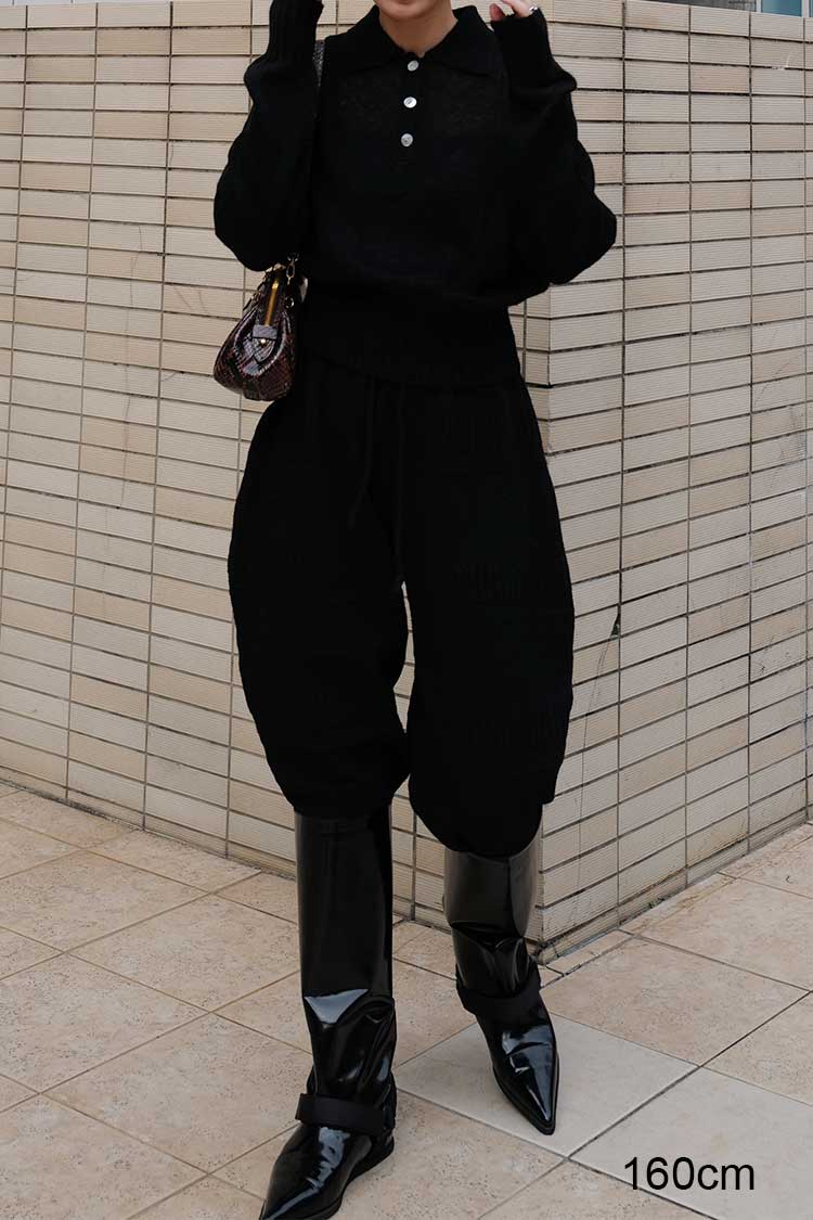 ニットパンツ（ブラック） | MACHATT ONLINE STORE