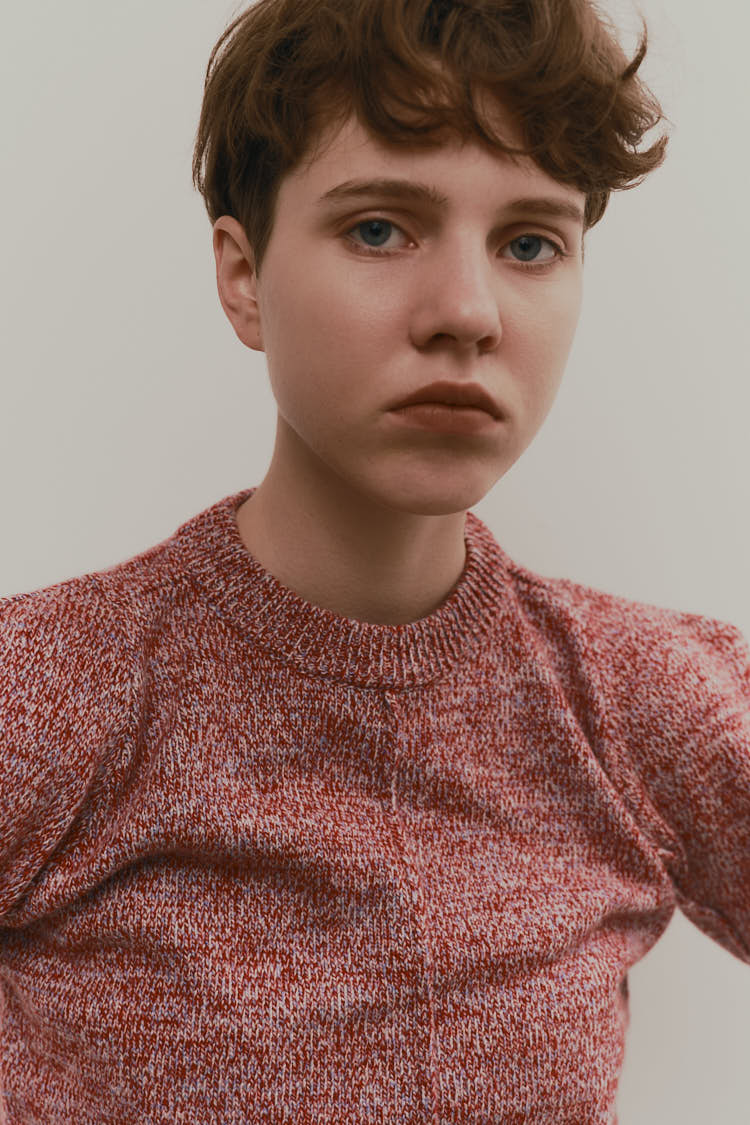 タイムセールmachatt ショルダーミックスニット（レッド） ショルダーミックスニット | MACHATT ONLINE STORE