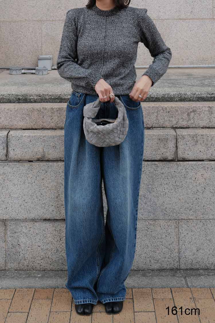 ショルダーミックスニット（ブラック） | MACHATT ONLINE STORE