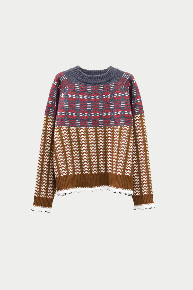 ノルディックジャガードニット（グレー） | MACHATT ONLINE STORE