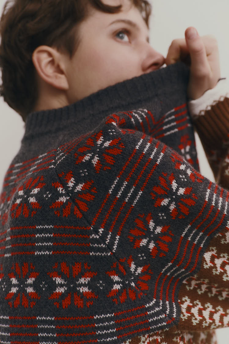 ノルディックジャガードニット（グレー） | MACHATT ONLINE STORE