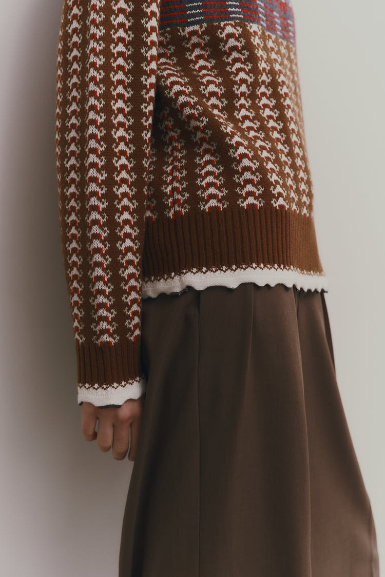 ノルディックジャガードニット（グレー） | MACHATT ONLINE STORE