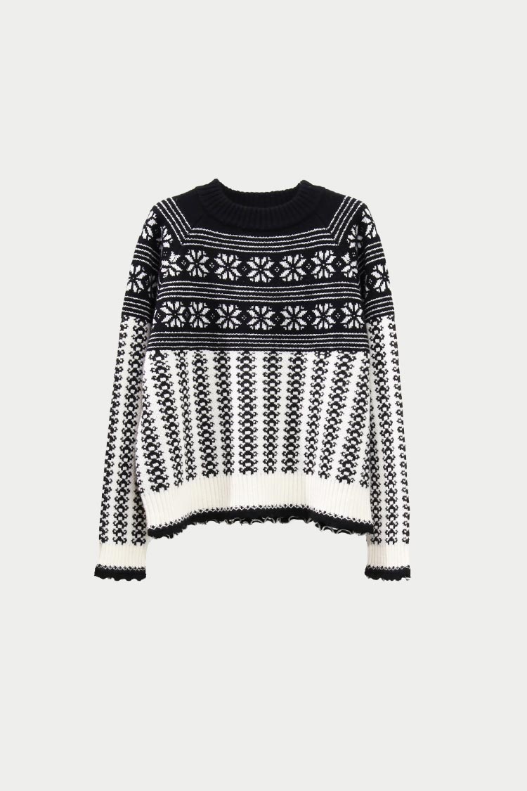 レア完売!!マチャットmachatt ノルディックニット ノルディックジャガードニット（ブラック） | MACHATT ONLINE STORE