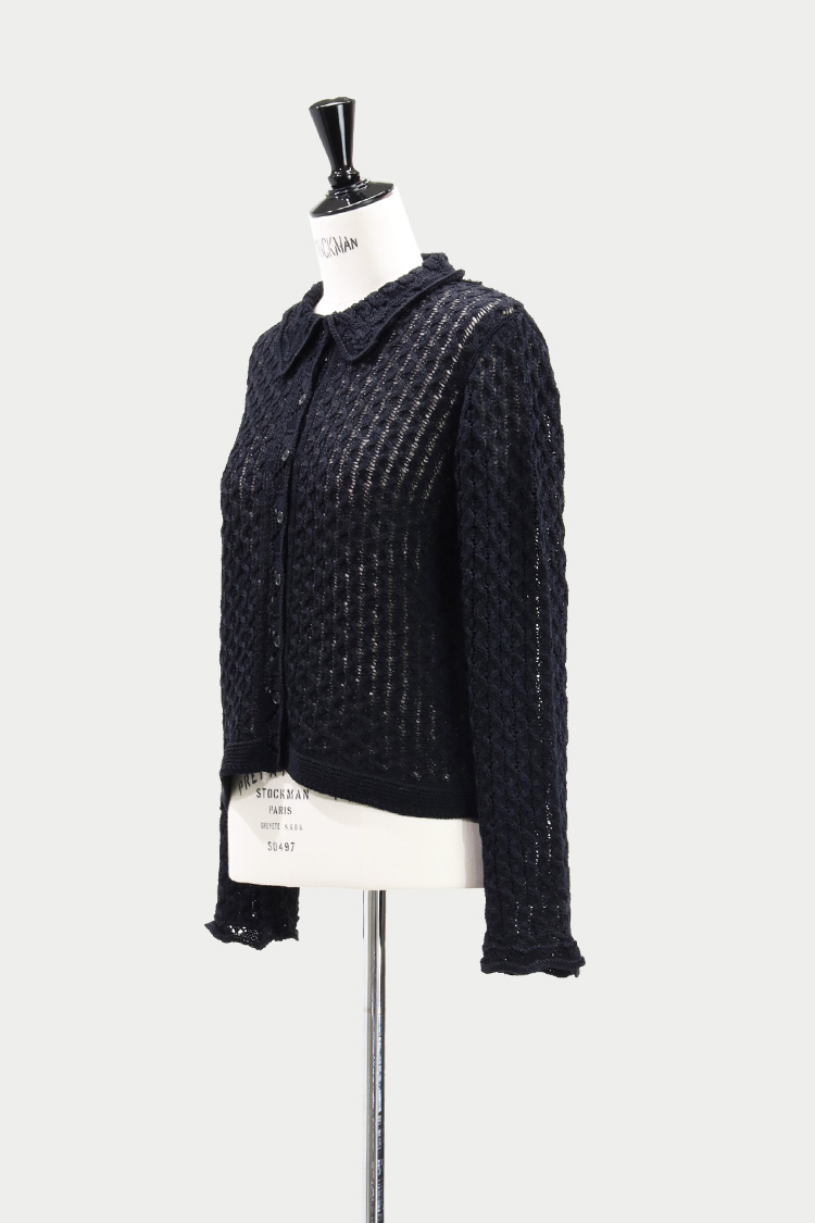 マチャット　クロシェカーディガン　ブラック クロシェレースカーディガン | MACHATT ONLINE STORE