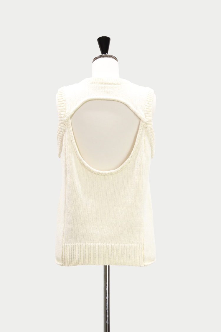 machatt マチャット バックオープンニット　アイボリー バックオープンニット | MACHATT ONLINE STORE