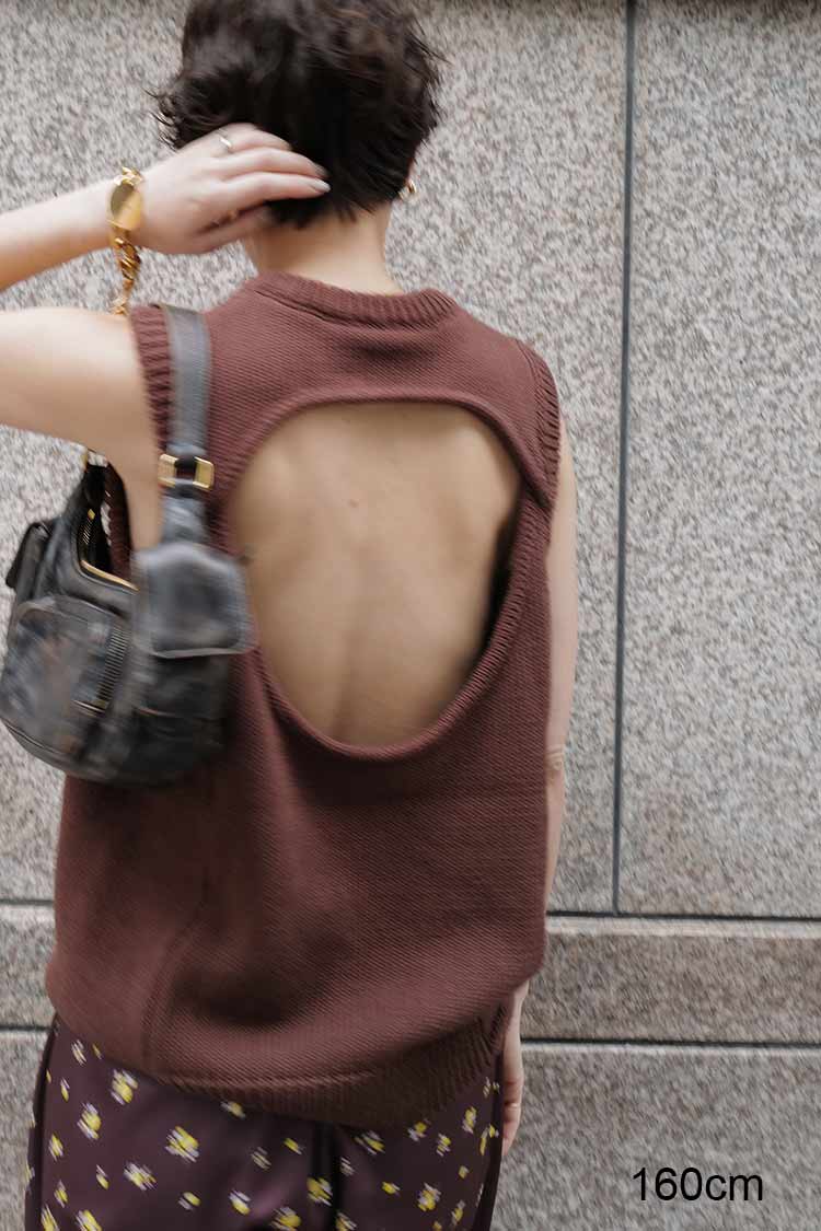 MACHATT 2026SS バックオープンニット　ブラック バックオープンニット | MACHATT ONLINE STORE