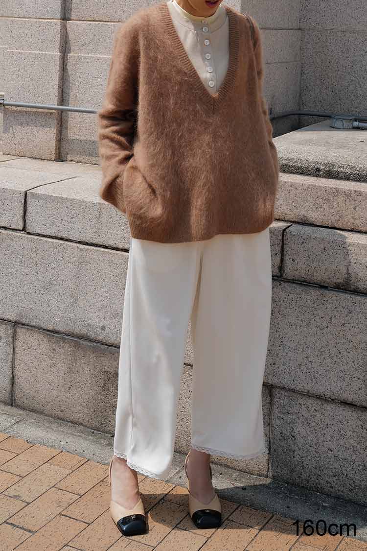 Vネックブラッシュウールニット | MACHATT ONLINE STORE